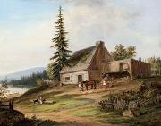 Cornelius Krieghoff A Pioneer Homestead oil painting on canvas